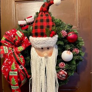 adorable santa artificial wreath